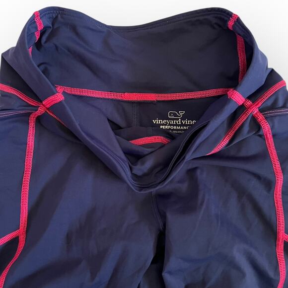 Vineyard Vines Performance Women's Navy & Blue Pink Capri Leggings Size Small - Picture 9 of 14